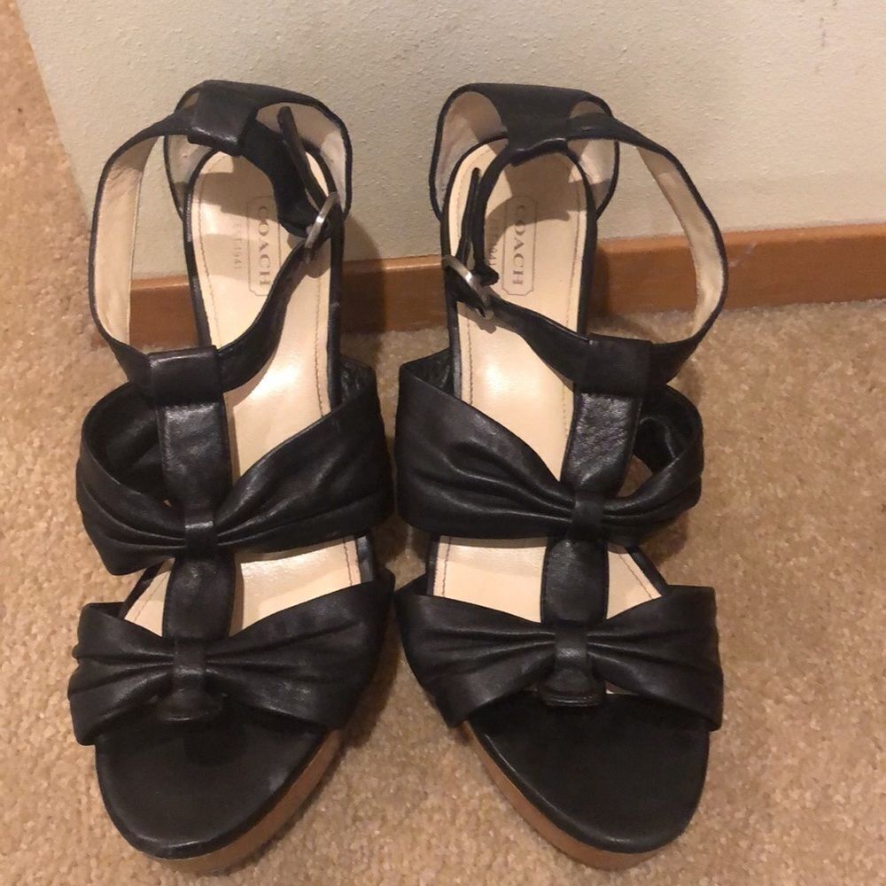 COACH Nola wood platform clogs - Picture 2 of 9